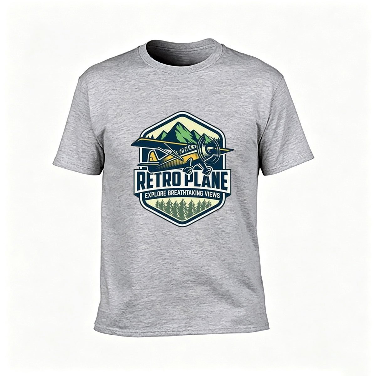 Retro Plane Adventure T-Shirt Men's Women's Outdoor Gift Tee - Image 3