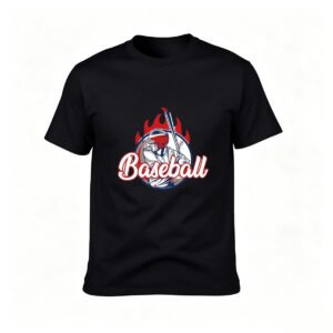 Baseball Player Flame Design Men's T-Shirt Gift