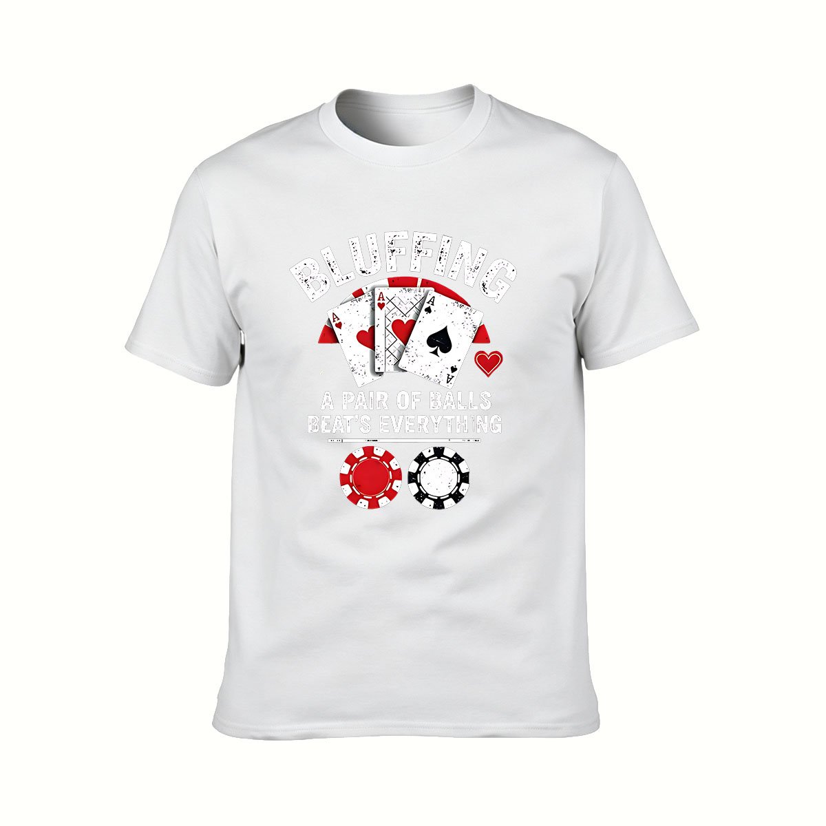 Bluffing Poker T-Shirt Men's Funny Gaming Gift Tee - Image 2