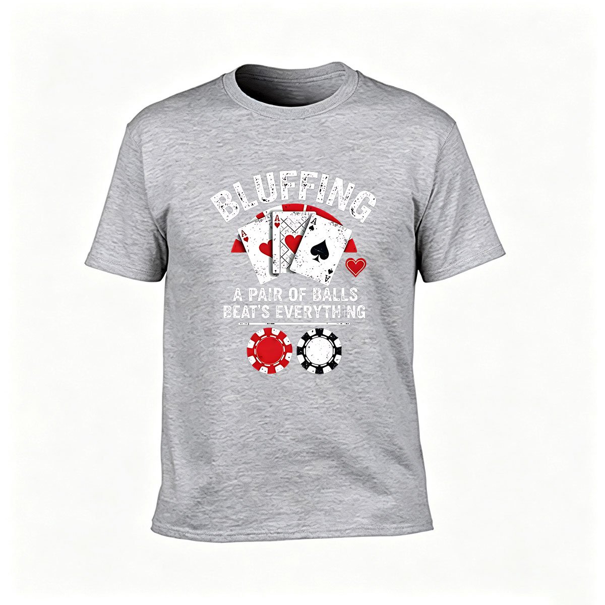 Bluffing Poker T-Shirt Men's Funny Gaming Gift Tee - Image 3