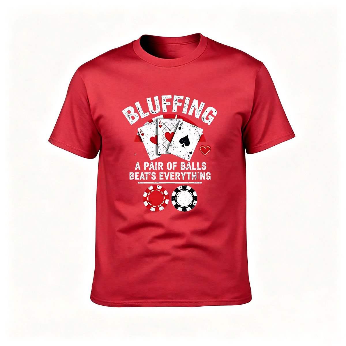 Bluffing Poker T-Shirt Men's Funny Gaming Gift Tee - Image 5