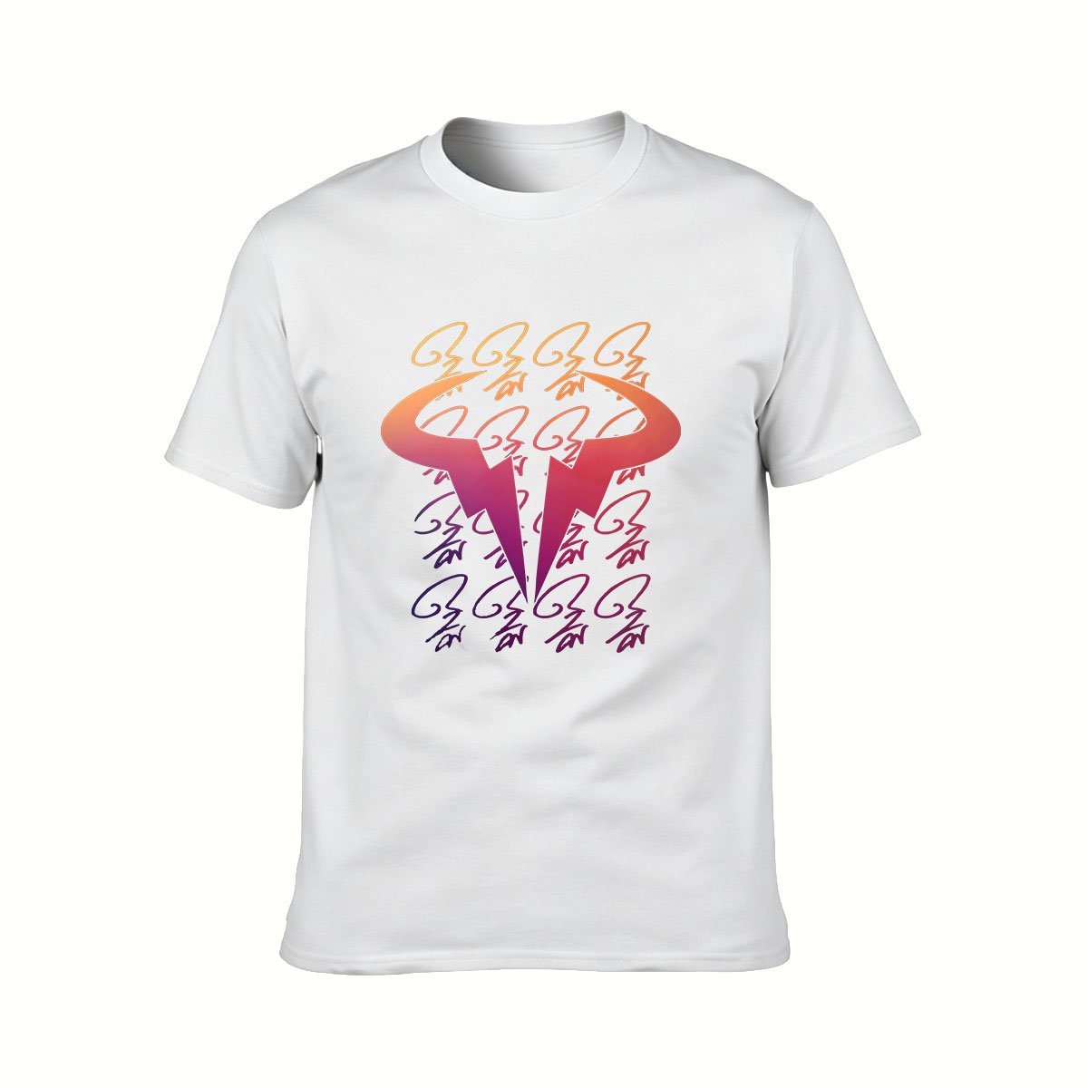 Men's Black T-Shirt Abstract Colorful Bull Horns Design Gift - Image 2