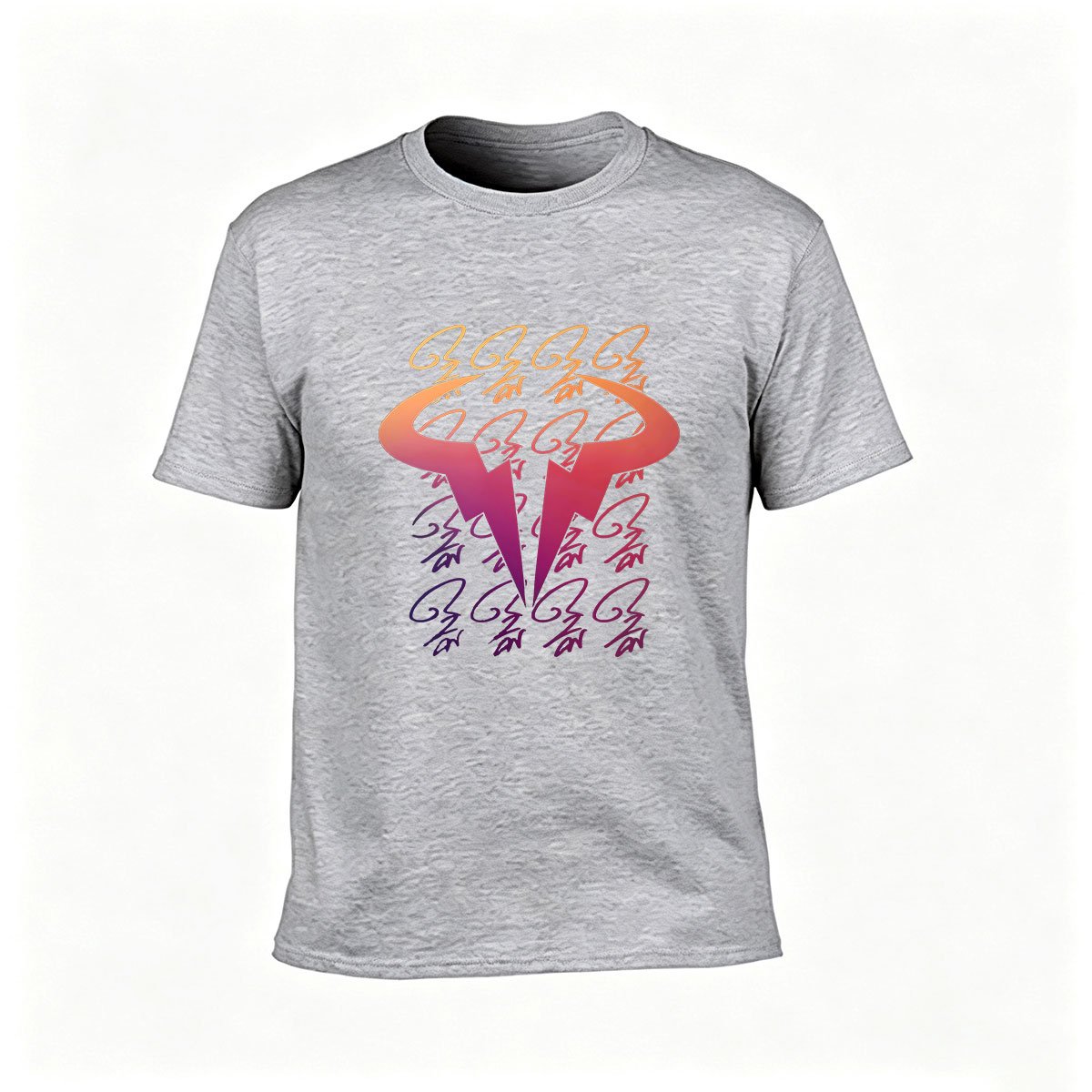 Men's Black T-Shirt Abstract Colorful Bull Horns Design Gift - Image 3