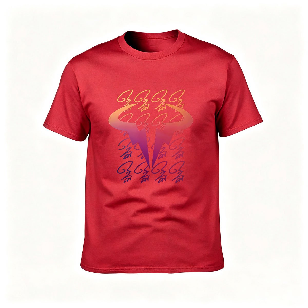 Men's Black T-Shirt Abstract Colorful Bull Horns Design Gift - Image 5