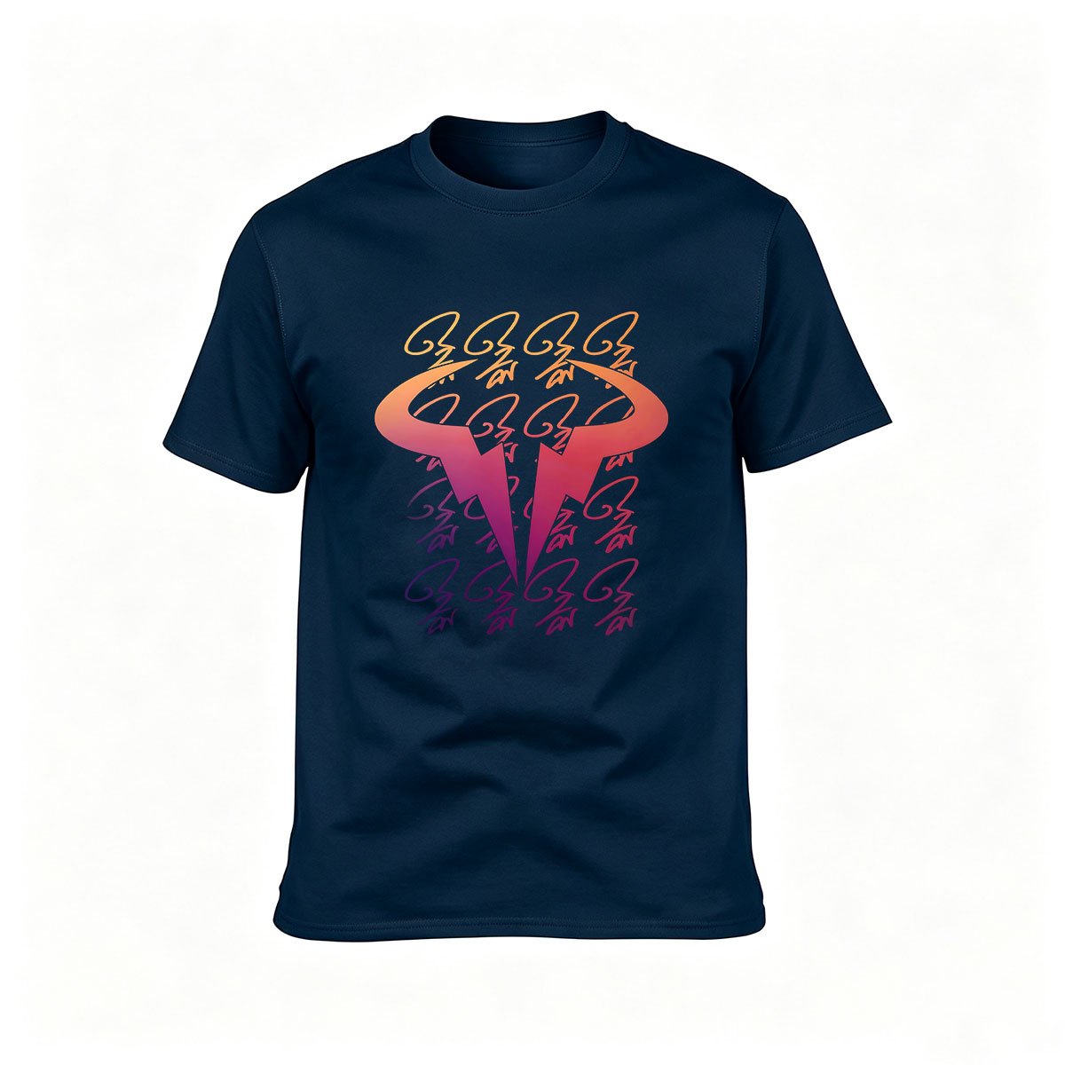 Men's Black T-Shirt Abstract Colorful Bull Horns Design Gift - Image 6