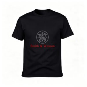 Smith Wesson Logo T-Shirt Men's Black Cotton Tee Gift for Gun Enthusiasts