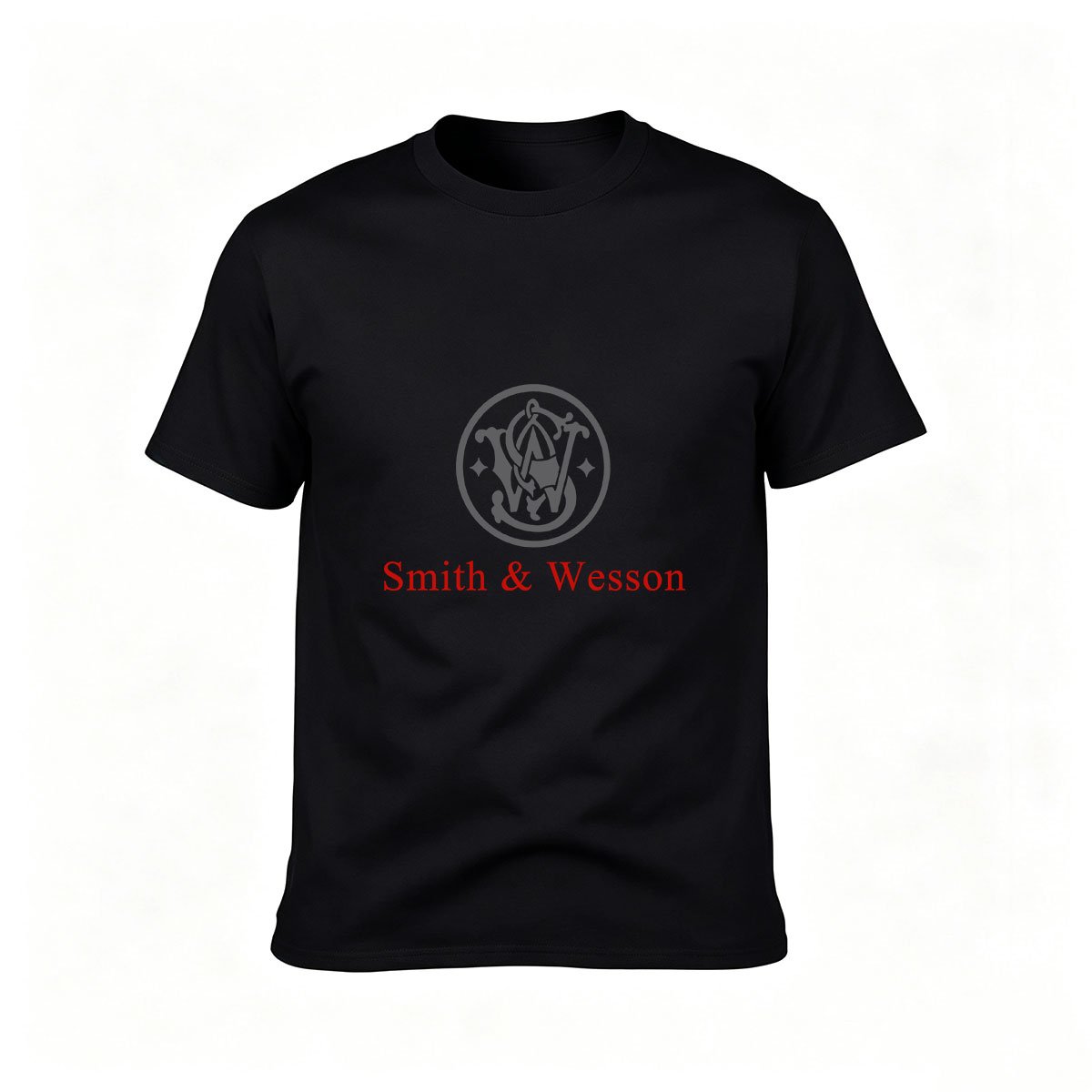 Smith Wesson Logo T-Shirt Men's Black Cotton Tee Gift for Gun Enthusiasts