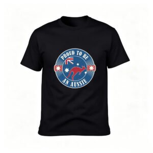 Proud to Be an Aussie Men's T-Shirt Australia Flag Kangaroo Design