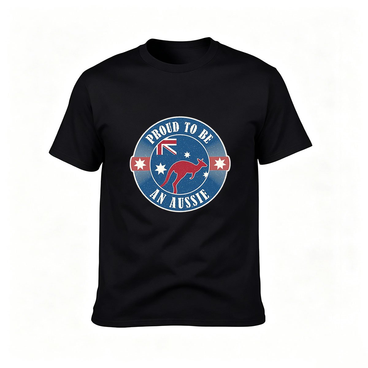Proud to Be an Aussie Men's T-Shirt Australia Flag Kangaroo Design