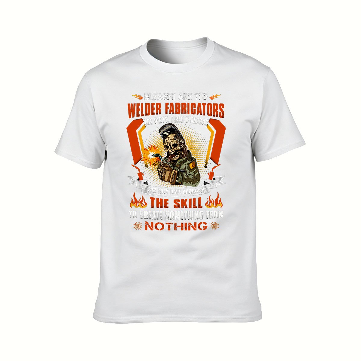 Blessed Are The Welder Fabricators Men's T-Shirt Gift for Metalworkers - Image 2