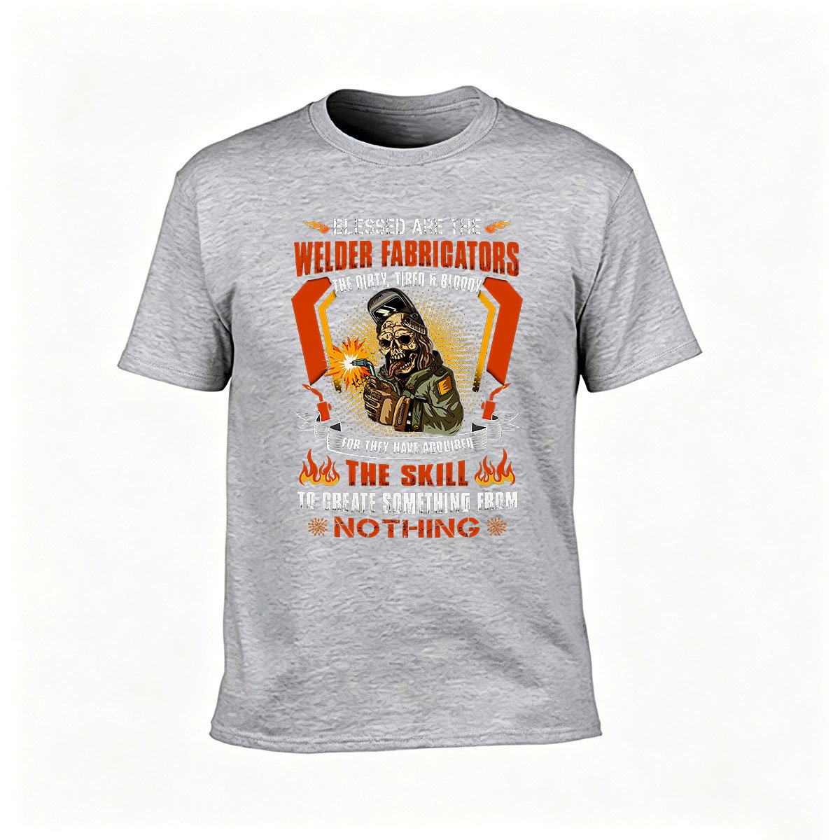 Blessed Are The Welder Fabricators Men's T-Shirt Gift for Metalworkers - Image 3