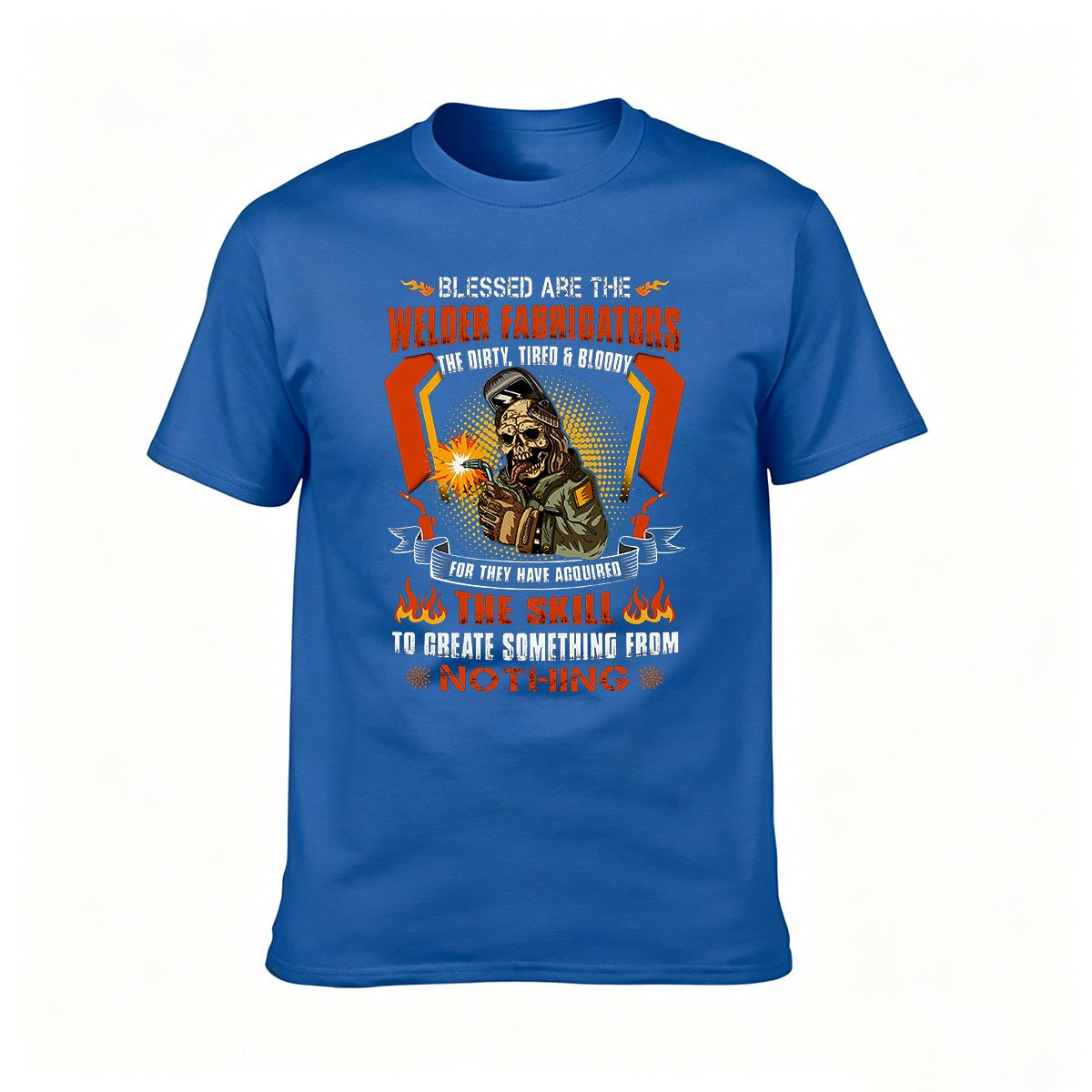 Blessed Are The Welder Fabricators Men's T-Shirt Gift for Metalworkers - Image 4