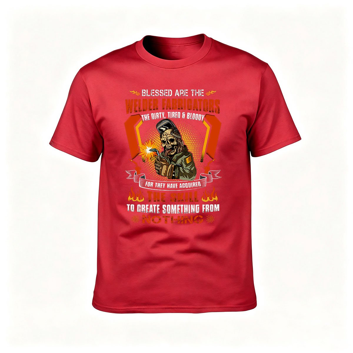 Blessed Are The Welder Fabricators Men's T-Shirt Gift for Metalworkers - Image 5
