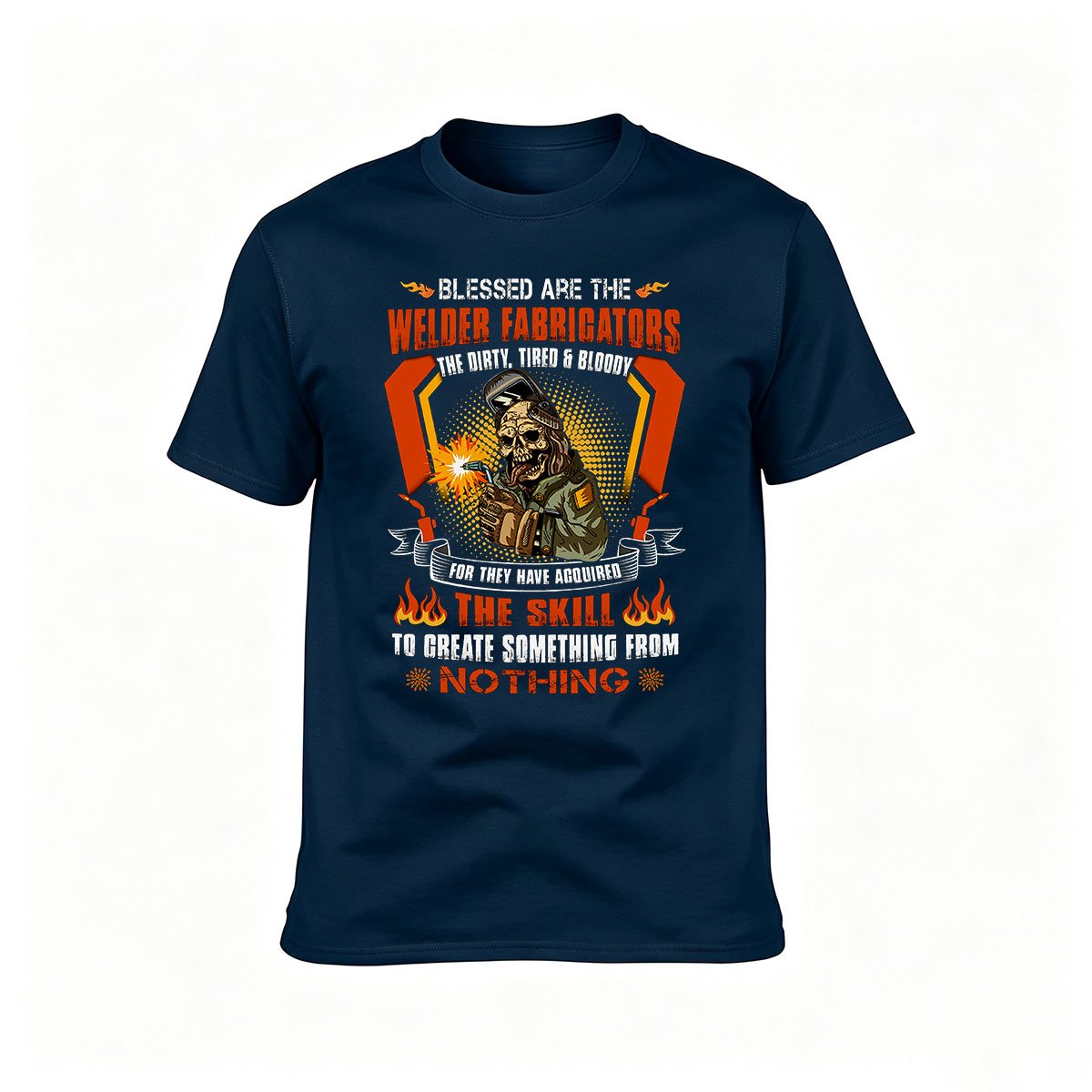 Blessed Are The Welder Fabricators Men's T-Shirt Gift for Metalworkers - Image 6