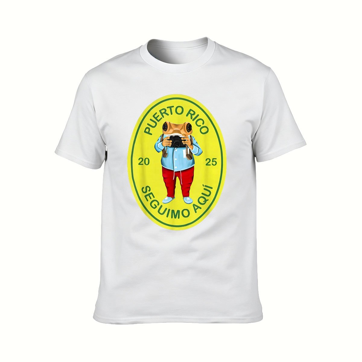 Puerto Rico Frog Photographer T-Shirt Men's Gift Travel Tee - Image 2
