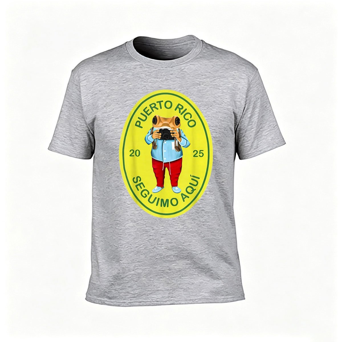 Puerto Rico Frog Photographer T-Shirt Men's Gift Travel Tee - Image 3