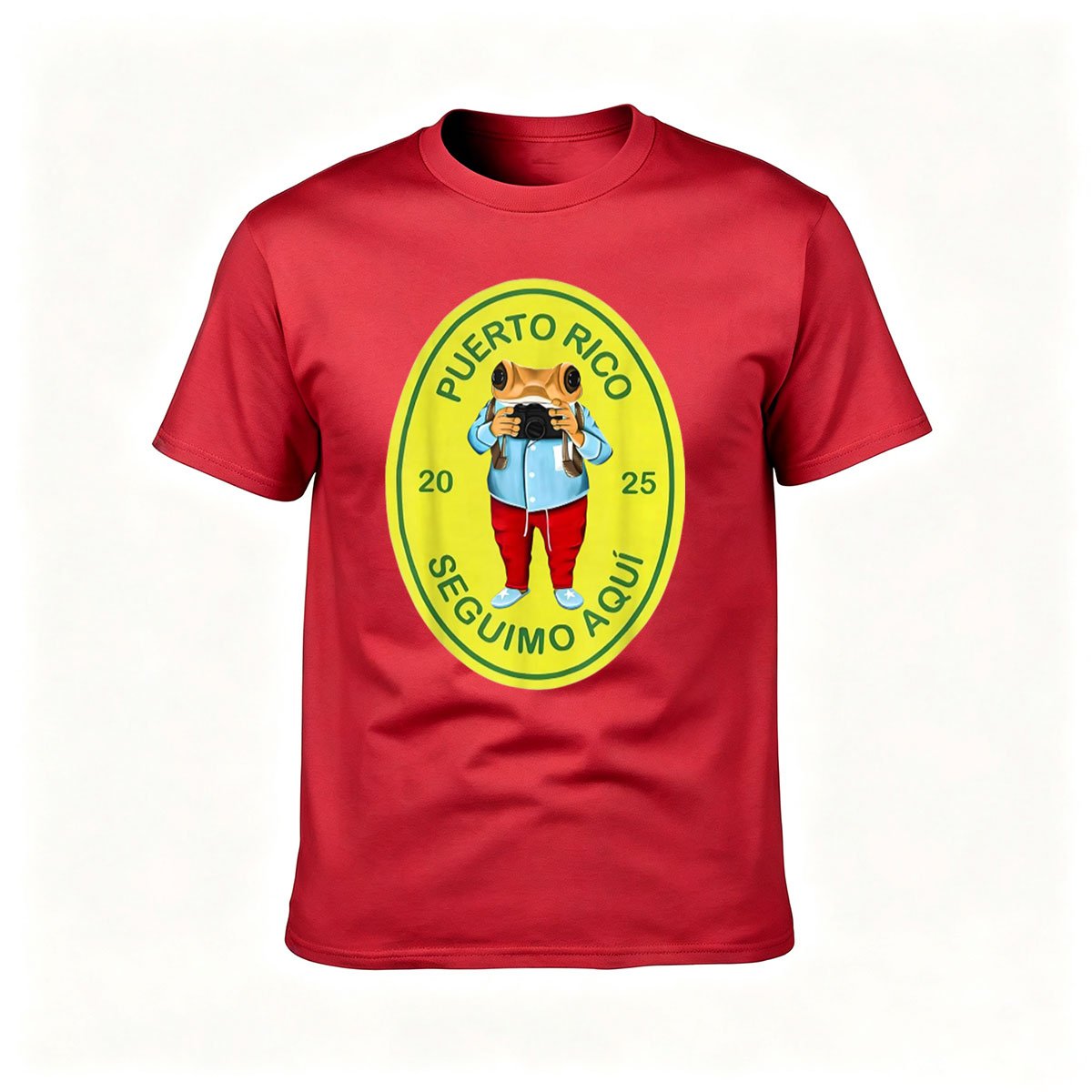 Puerto Rico Frog Photographer T-Shirt Men's Gift Travel Tee - Image 5