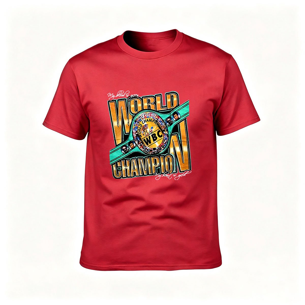 WBC World Champion Boxing Belt T-Shirt Men's Gift Sport Tee - Image 5