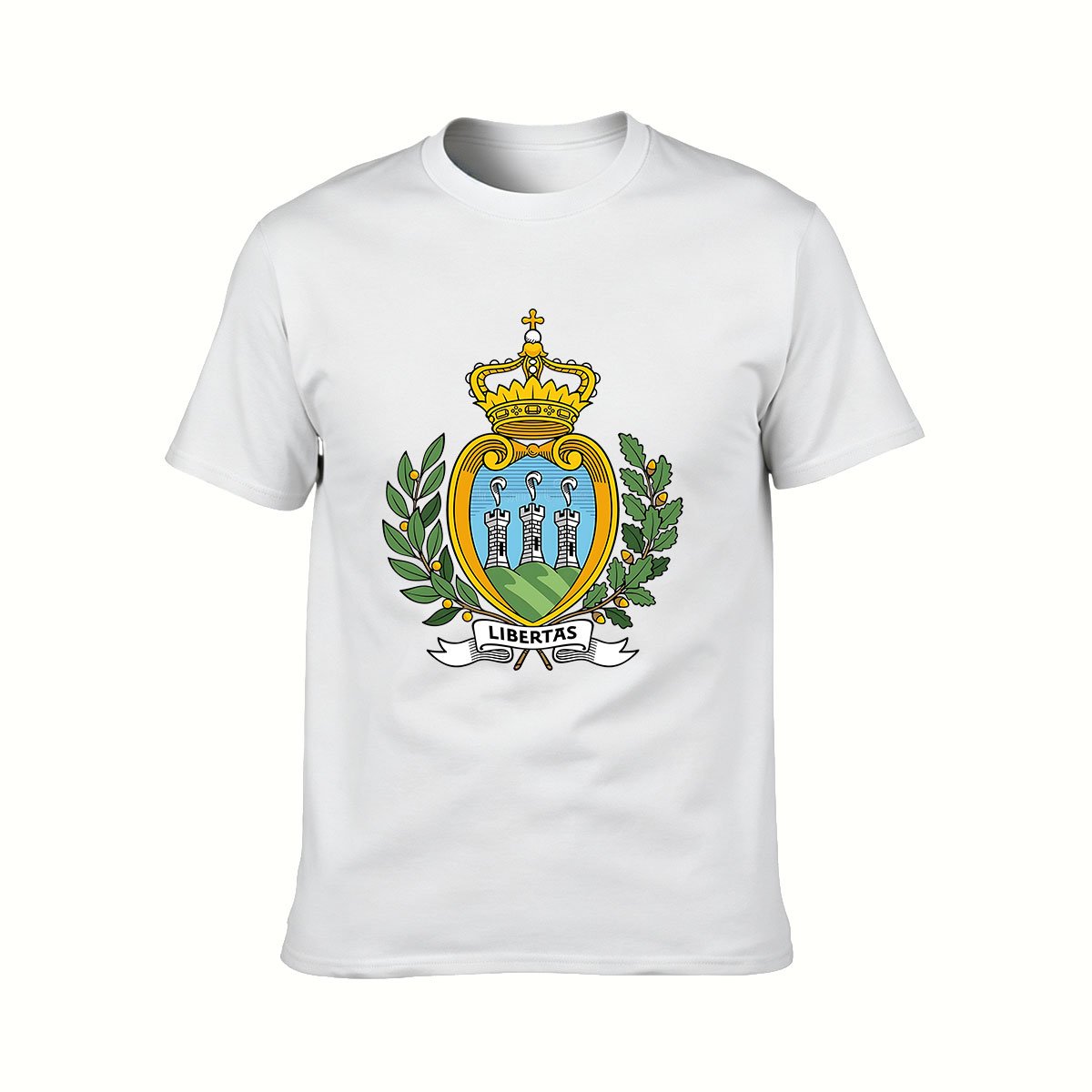 San Marino Coat of Arms Men's T-Shirt National Emblem Gift - Image 2