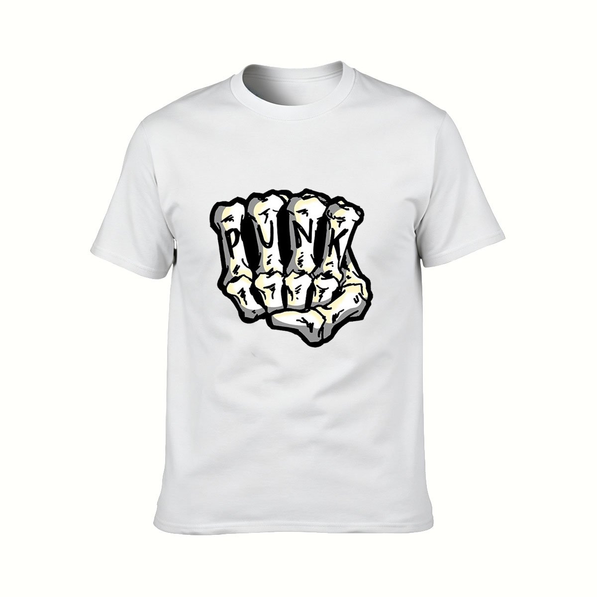 Punk Skeleton Hand Men's T-Shirt Gift for Rock Fans - Image 2