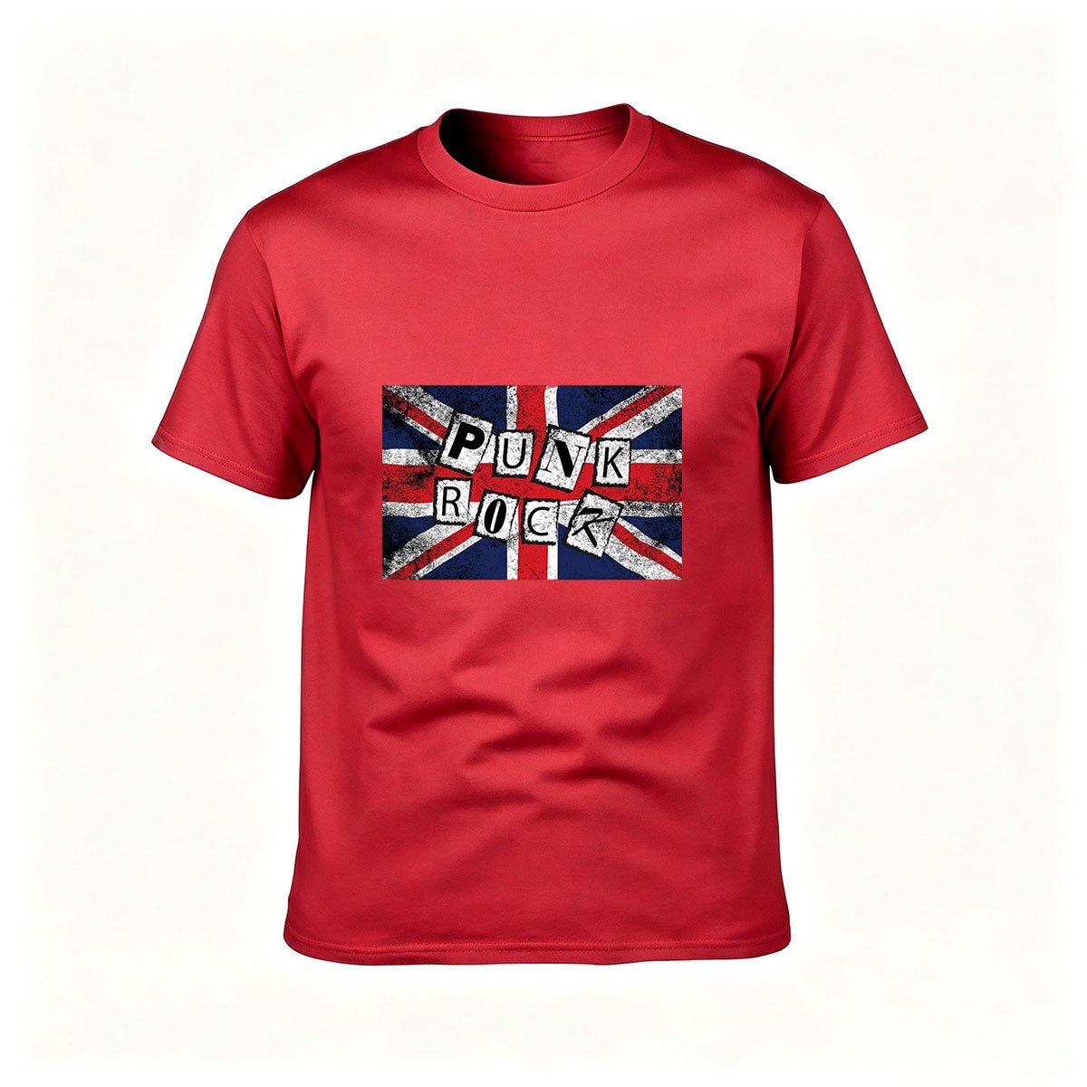 Punk Rock UK Flag Men's T-Shirt Gift for Music Fans - Image 5