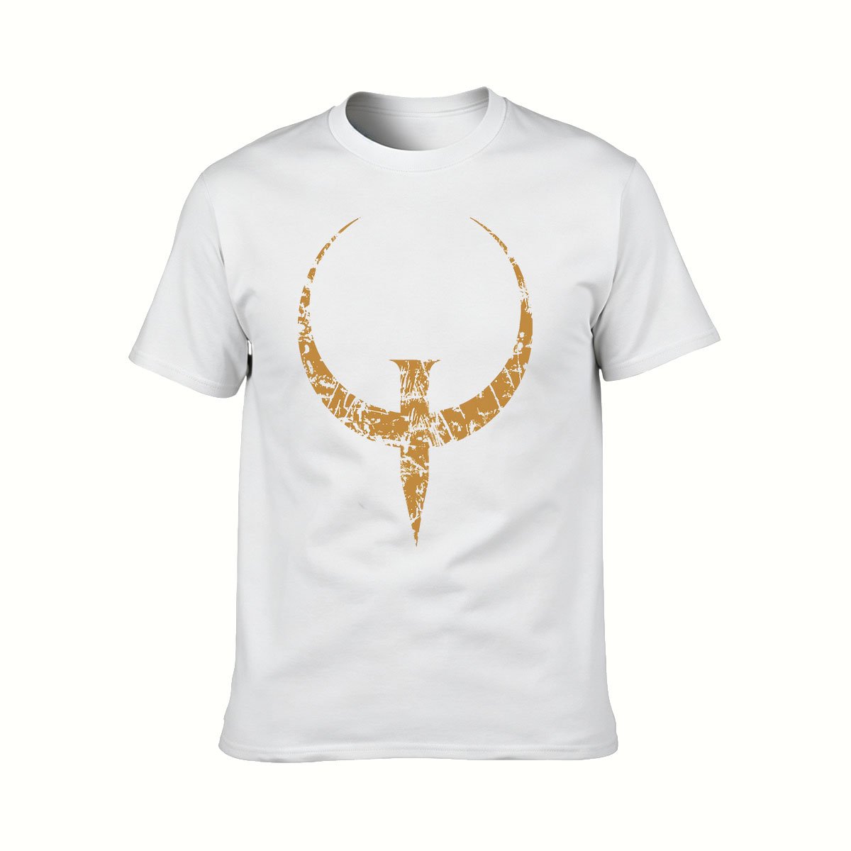 Men's Black T-Shirt with Gold Mandalorian Symbol Print Gift for Fans - Image 2