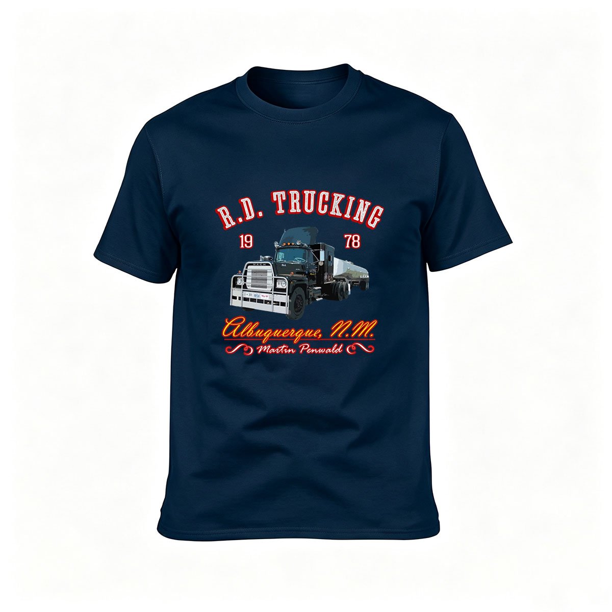 R.D. Trucking 1978 Albuquerque NM Men's T-Shirt Gift for Truckers - Image 6
