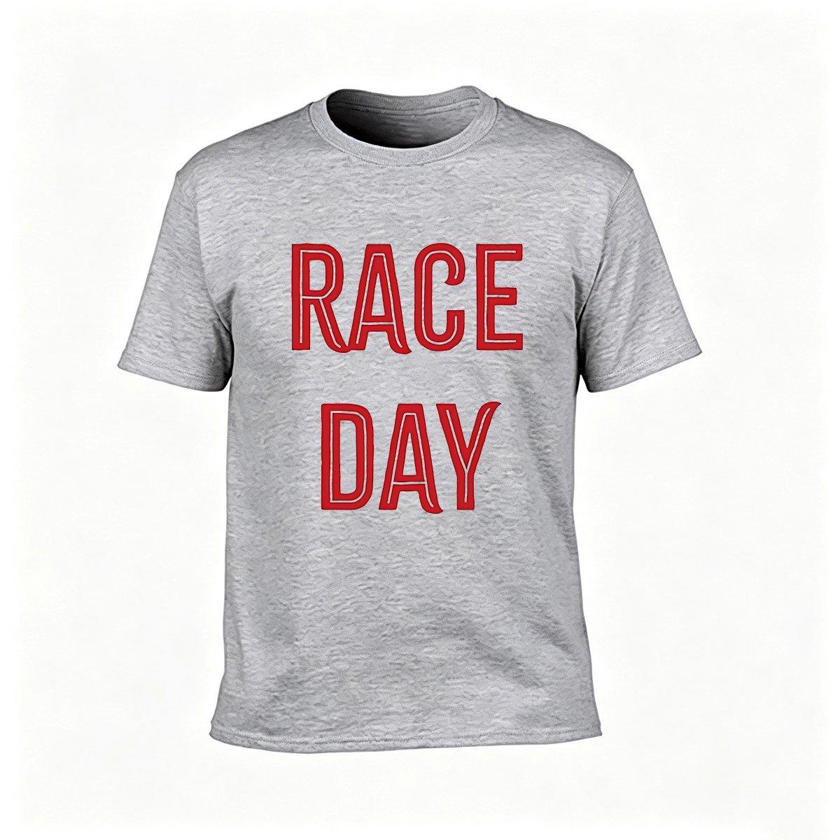 Race Day Men's T-Shirt Red Text Black Cotton Tee Gift for Racing Fans - Image 3