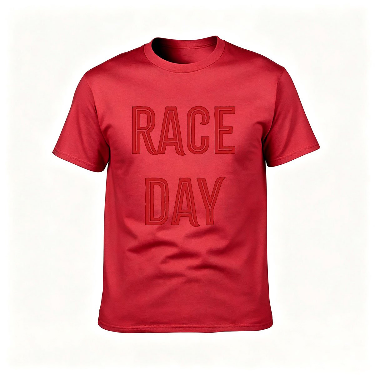 Race Day Men's T-Shirt Red Text Black Cotton Tee Gift for Racing Fans - Image 5