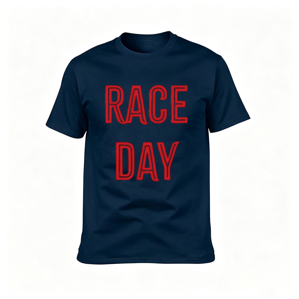 Race Day Men's T-Shirt Red Text Black Cotton Tee Gift for Racing Fans - Image 6