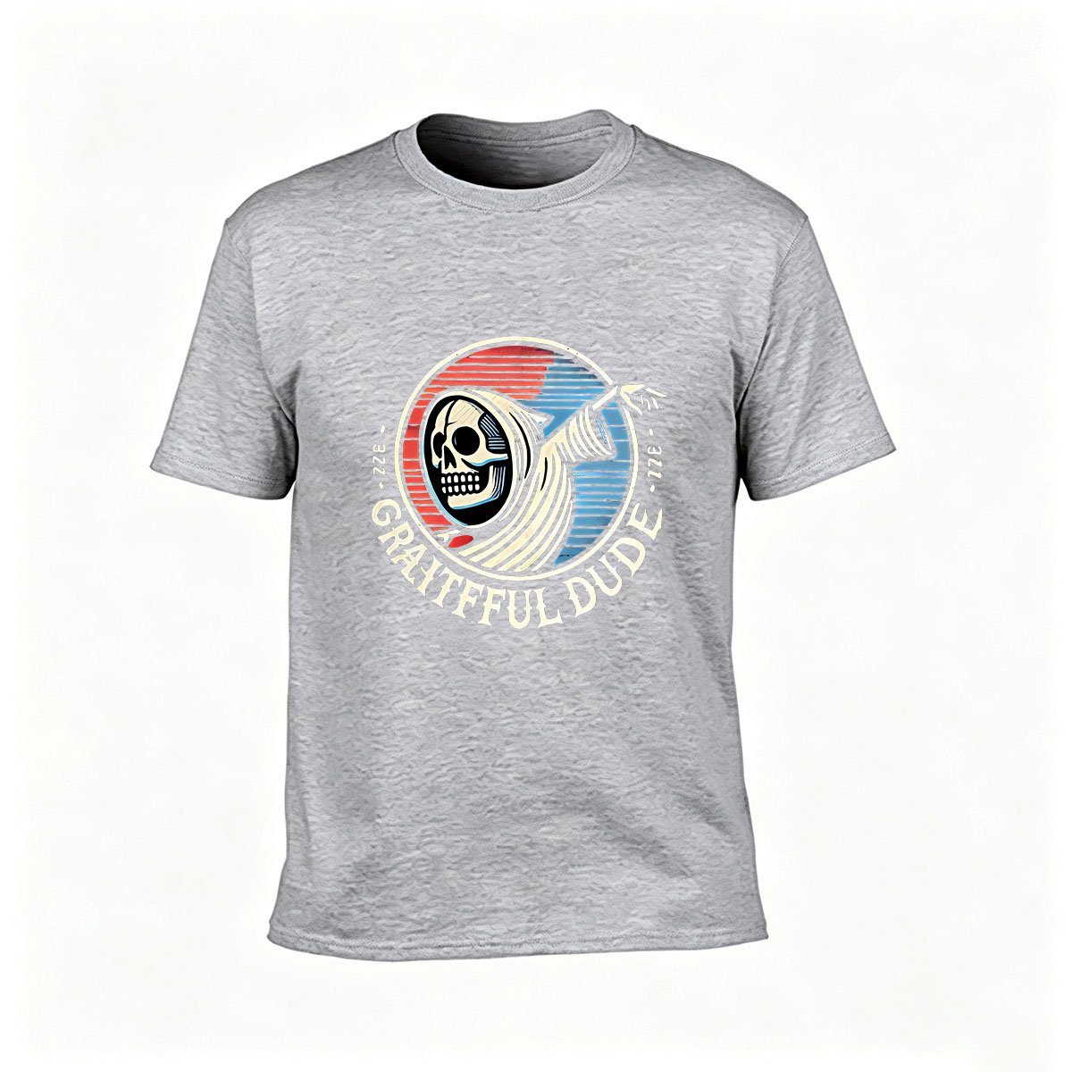 Grateful Dude Skull T-Shirt Men's Vintage Rock Tee Gift - Image 3