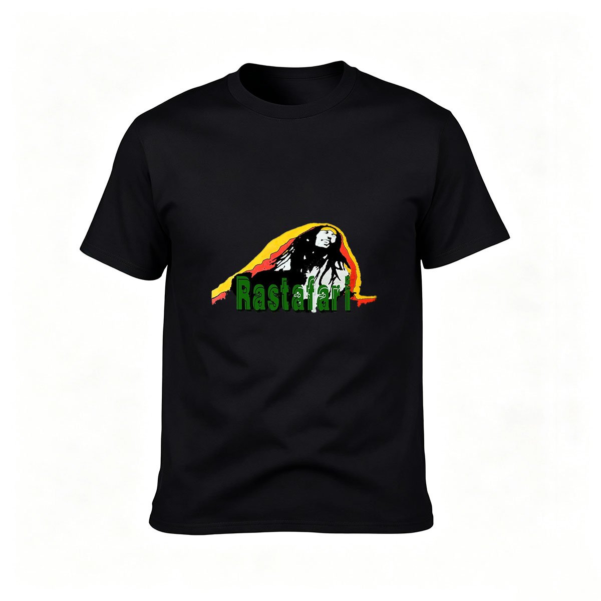 Rastafari Reggae T-Shirt Men's Black Graphic Tee Music Gift