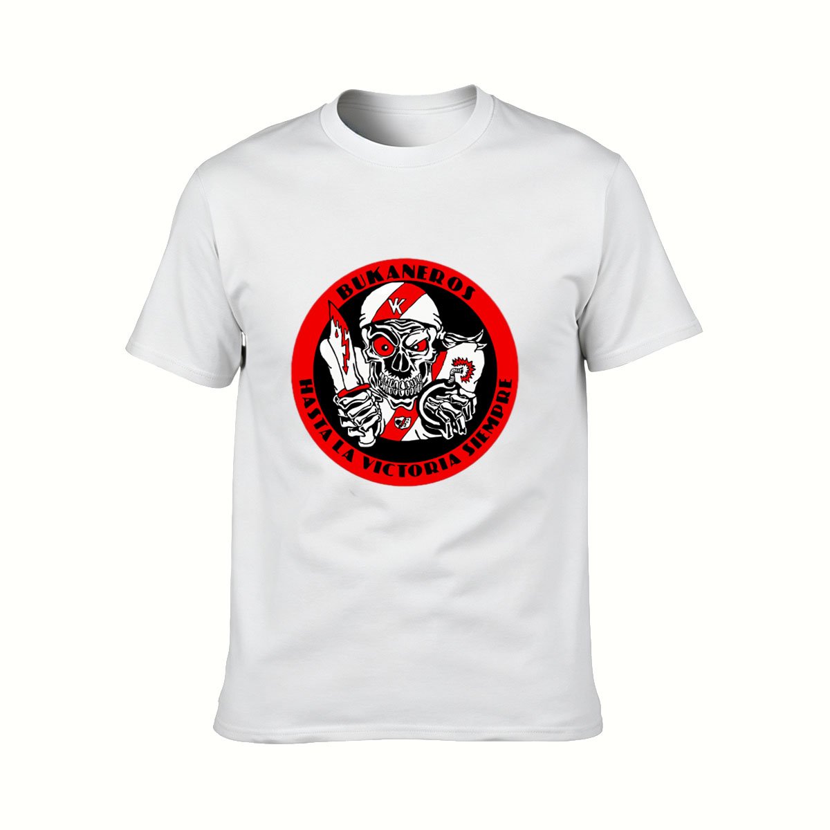 Bukaneros Pirate Skull T-Shirt Men's Black Crew Neck Graphic Tee Gift - Image 2