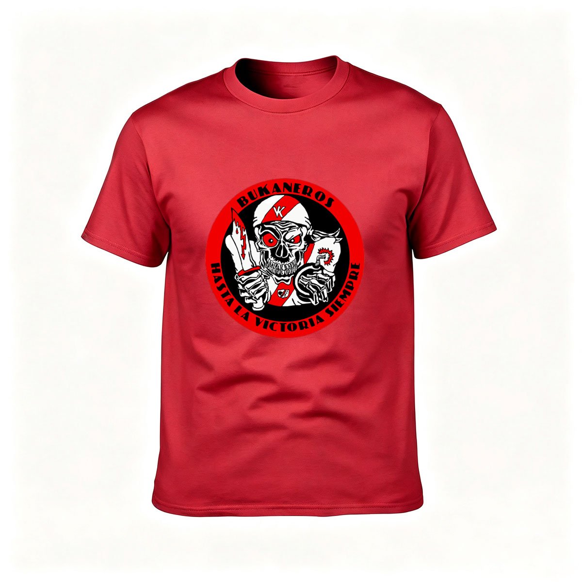 Bukaneros Pirate Skull T-Shirt Men's Black Crew Neck Graphic Tee Gift - Image 5