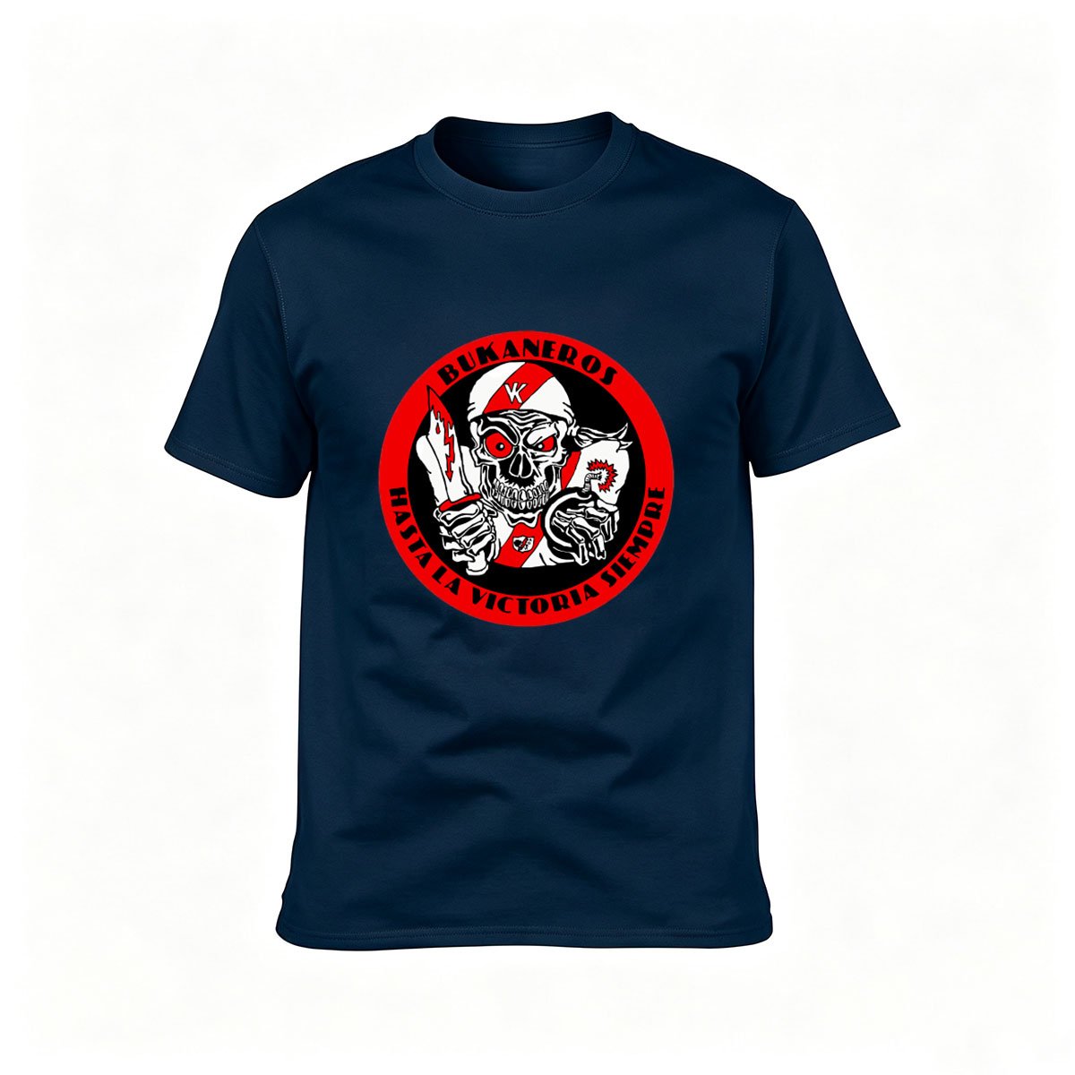 Bukaneros Pirate Skull T-Shirt Men's Black Crew Neck Graphic Tee Gift - Image 6
