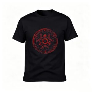 Red Magic Circle Print Men's T-Shirt Gothic Occult Gift
