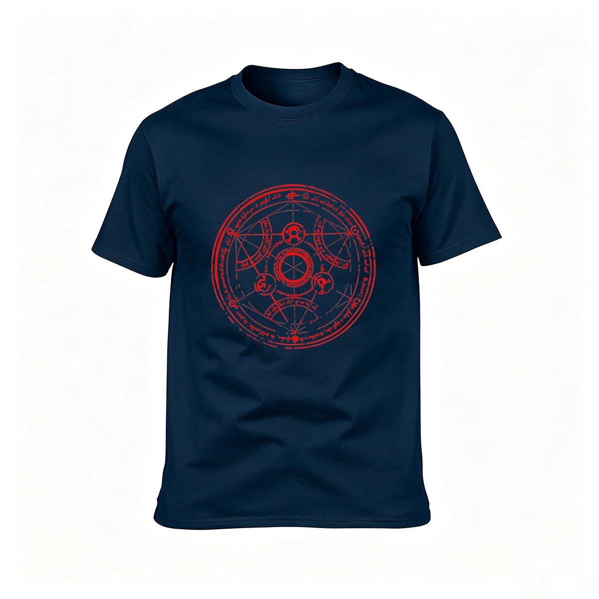 Red Magic Circle Print Men's T-Shirt Gothic Occult Gift - Image 6