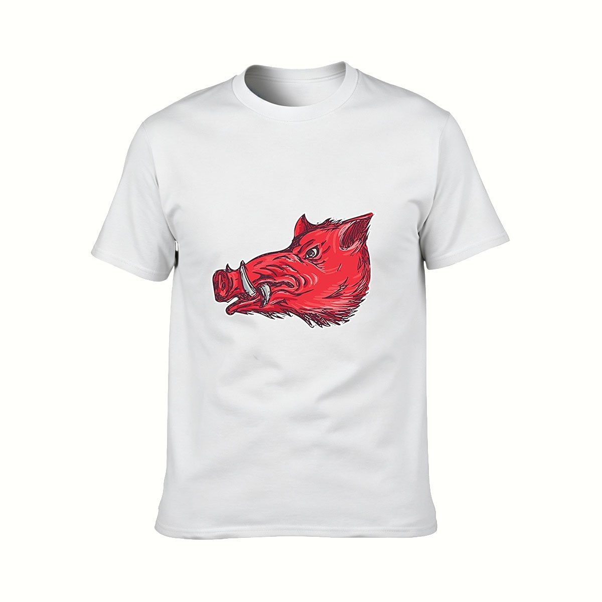Red Boar Head Graphic Men's T-Shirt Casual Wear Gift - Image 2