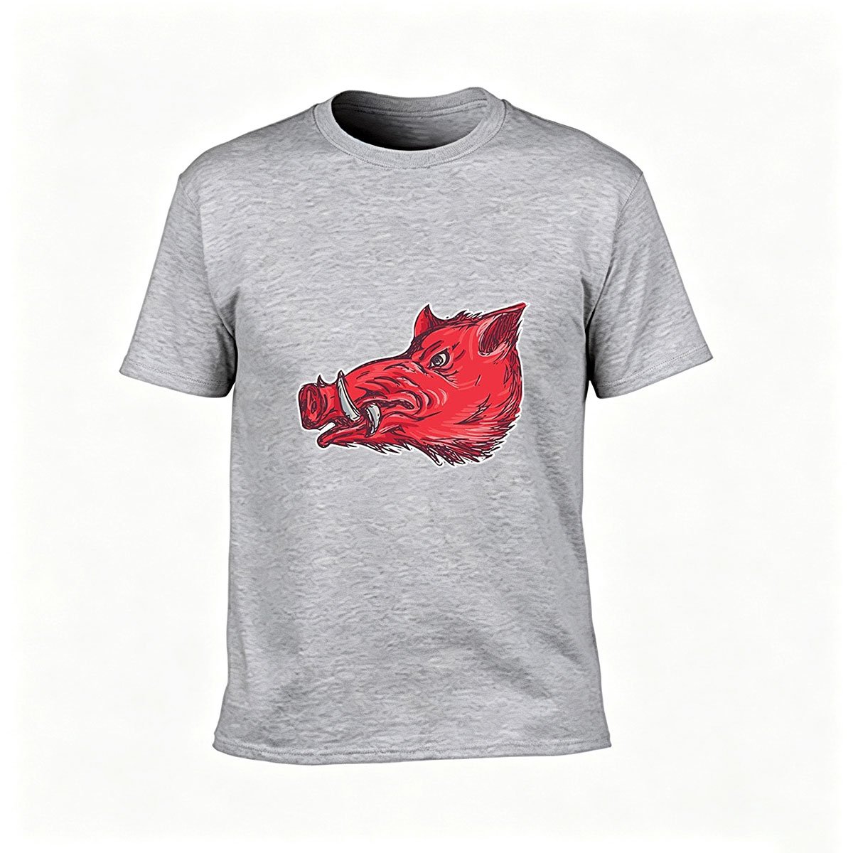 Red Boar Head Graphic Men's T-Shirt Casual Wear Gift - Image 3