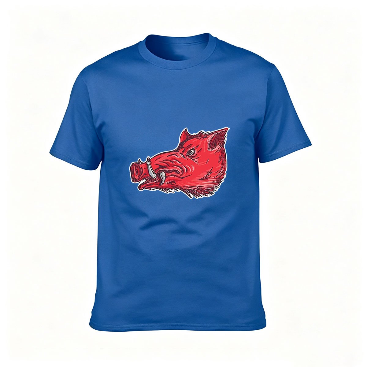 Red Boar Head Graphic Men's T-Shirt Casual Wear Gift - Image 4