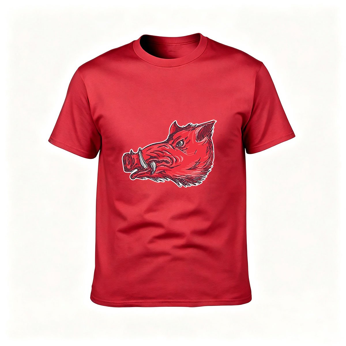 Red Boar Head Graphic Men's T-Shirt Casual Wear Gift - Image 5