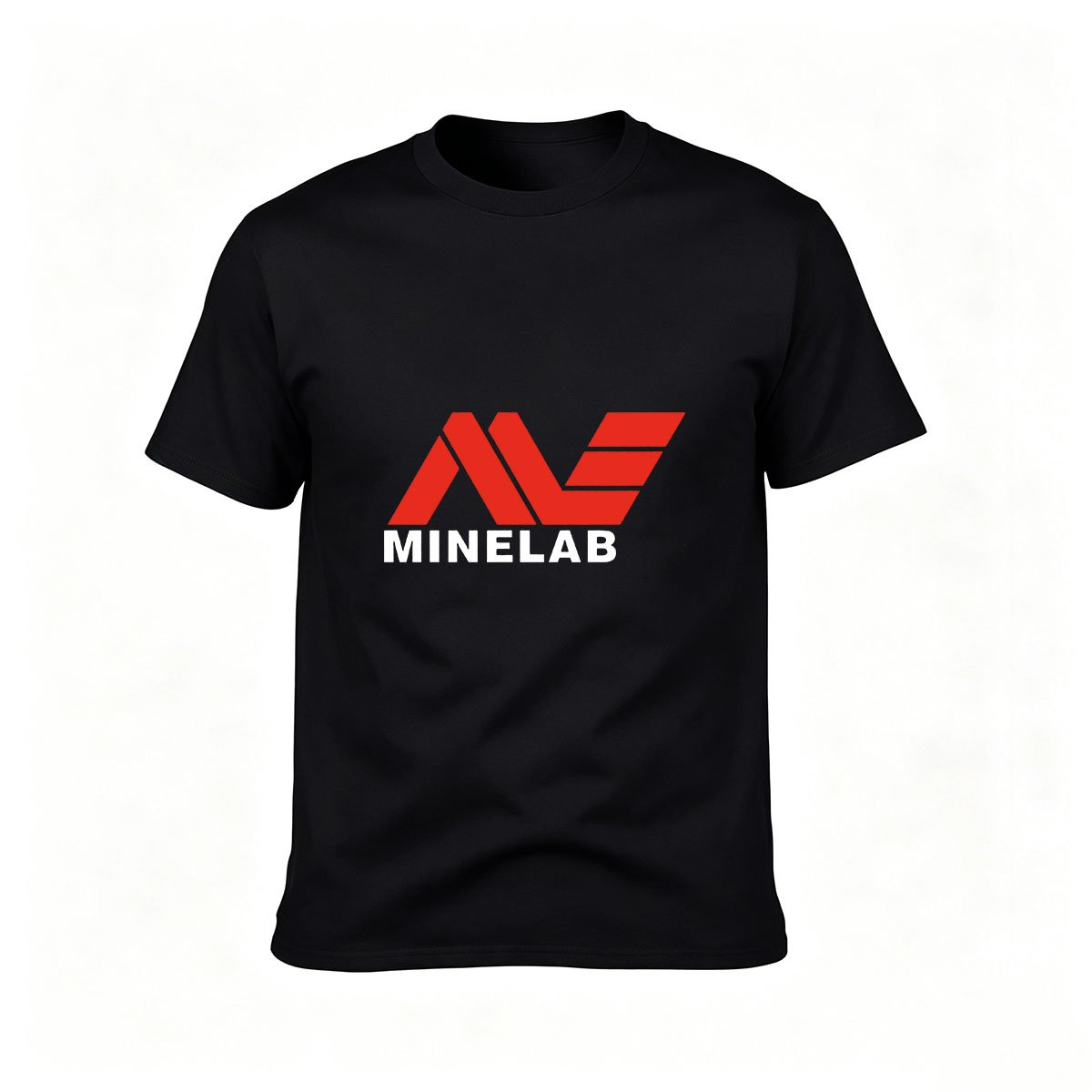 Minelab Logo T-Shirt Men's Black Red Design Gift for Metal Detector Enthusiasts