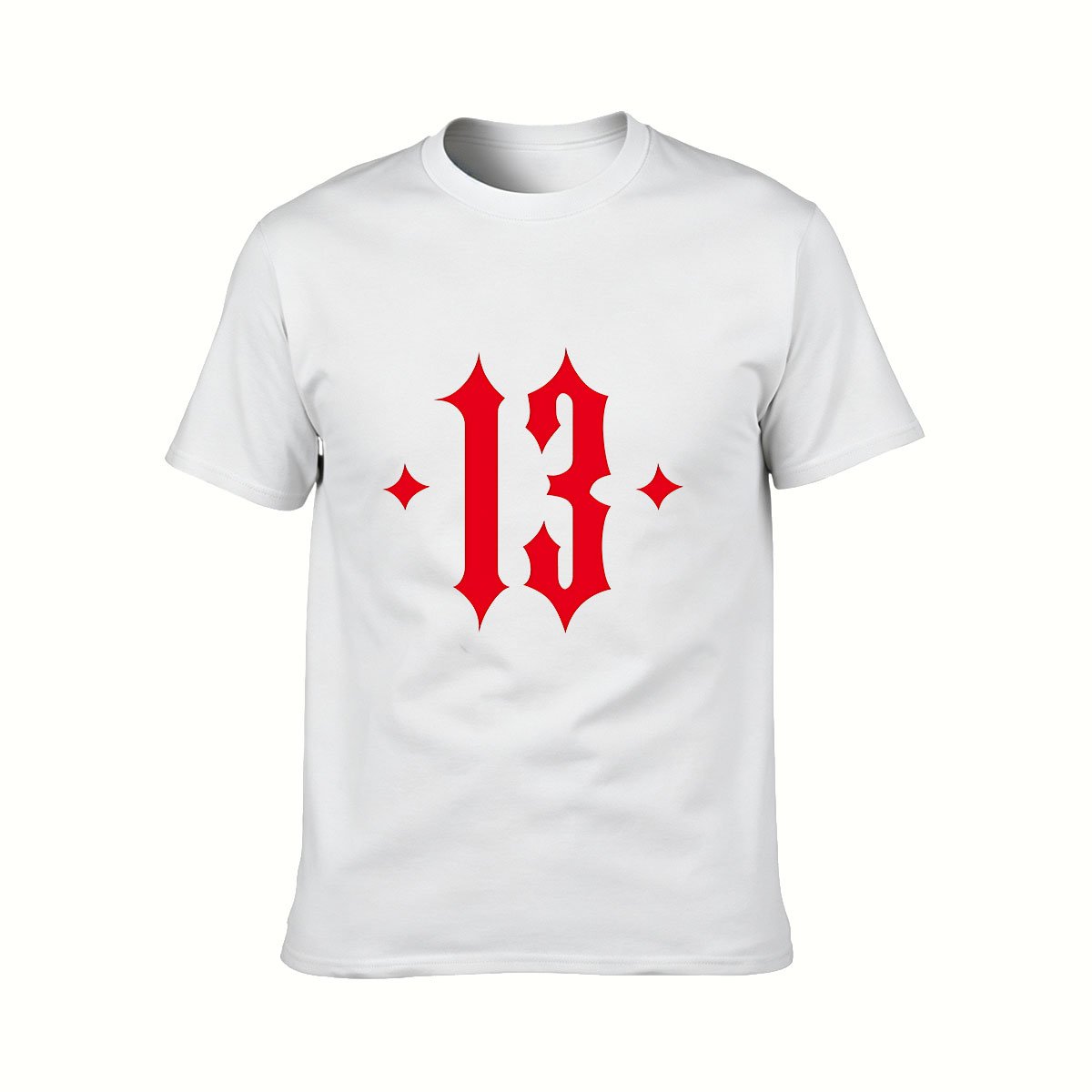Black T-Shirt Men's Gothic 13 Red Print Casual Wear Gift Idea - Image 2