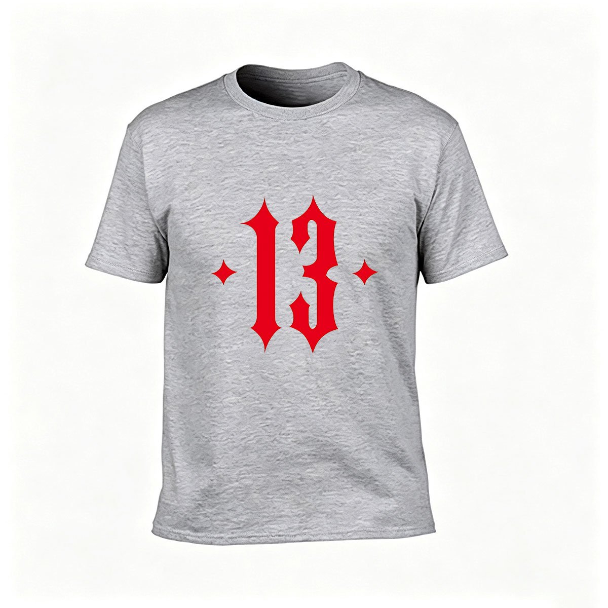 Black T-Shirt Men's Gothic 13 Red Print Casual Wear Gift Idea - Image 3