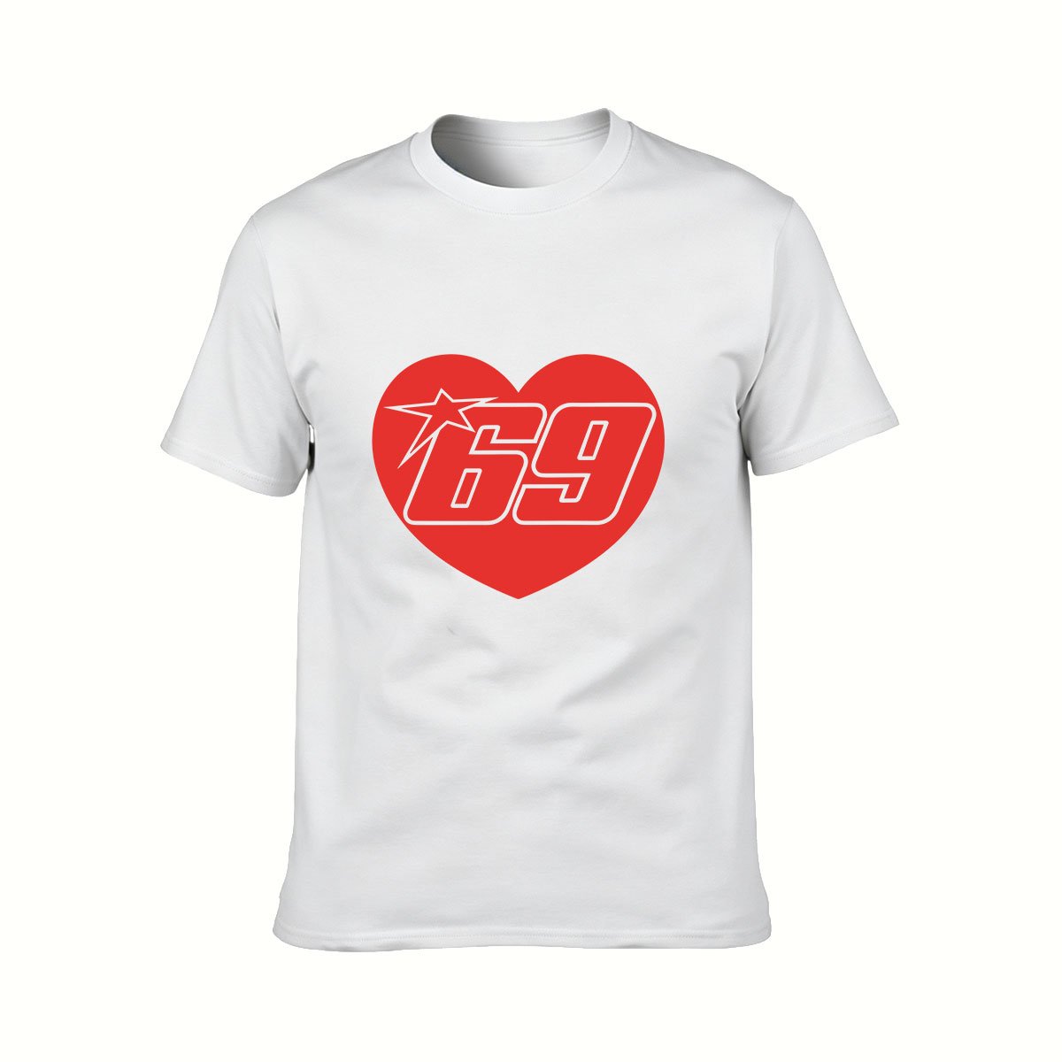 Red Heart 69 Star Print Men's T-Shirt Casual Gift Wear - Image 2