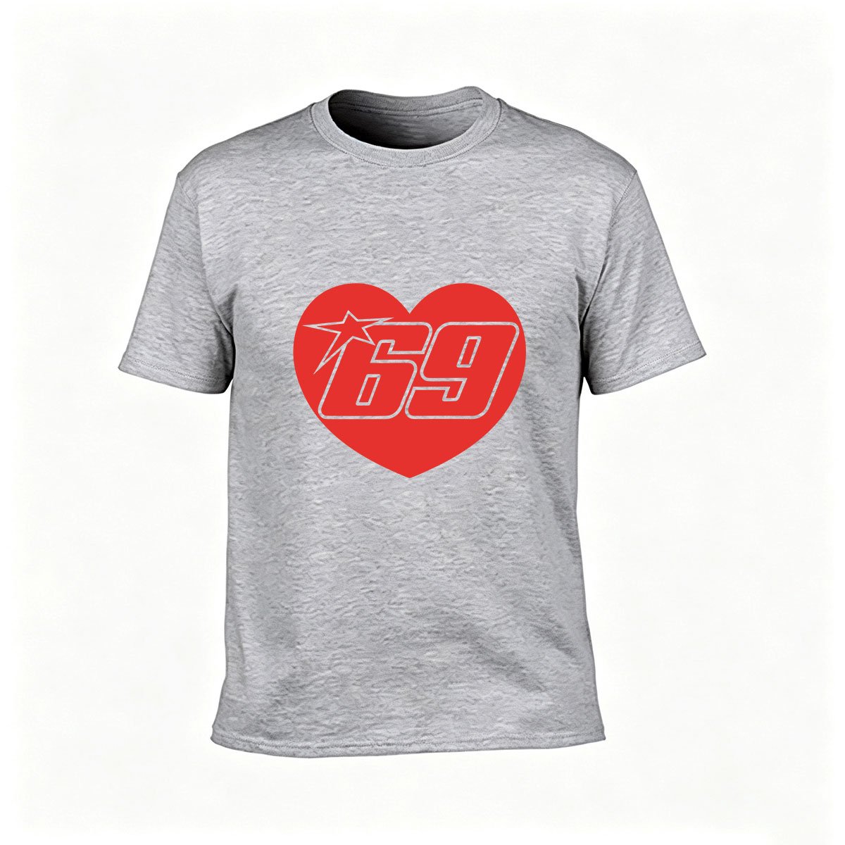 Red Heart 69 Star Print Men's T-Shirt Casual Gift Wear - Image 3