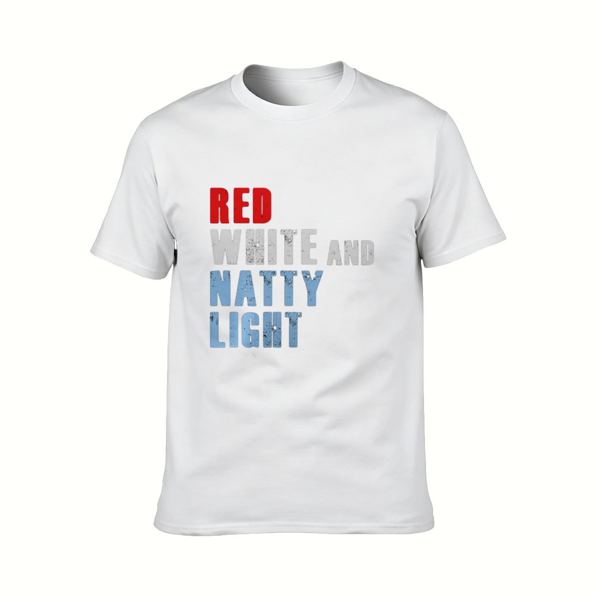 Red White and Natty Light Men's T-Shirt Patriotic Gift Tee - Image 2