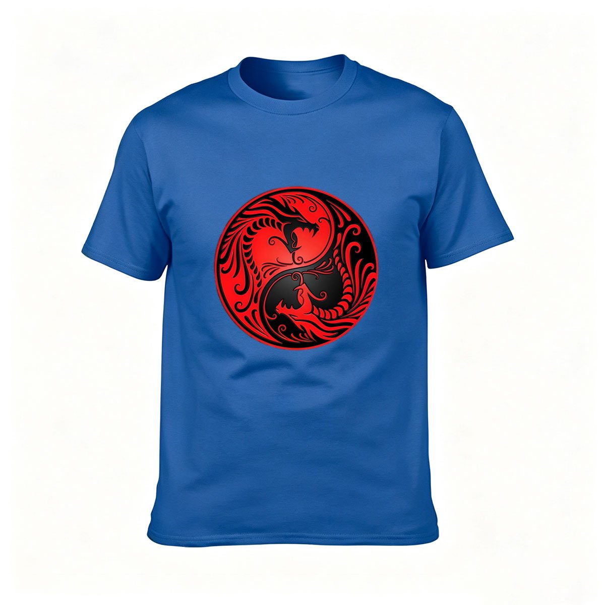 Red Dragon Yin Yang Men's T-Shirt Gift for Him Fashion Tees - Image 4