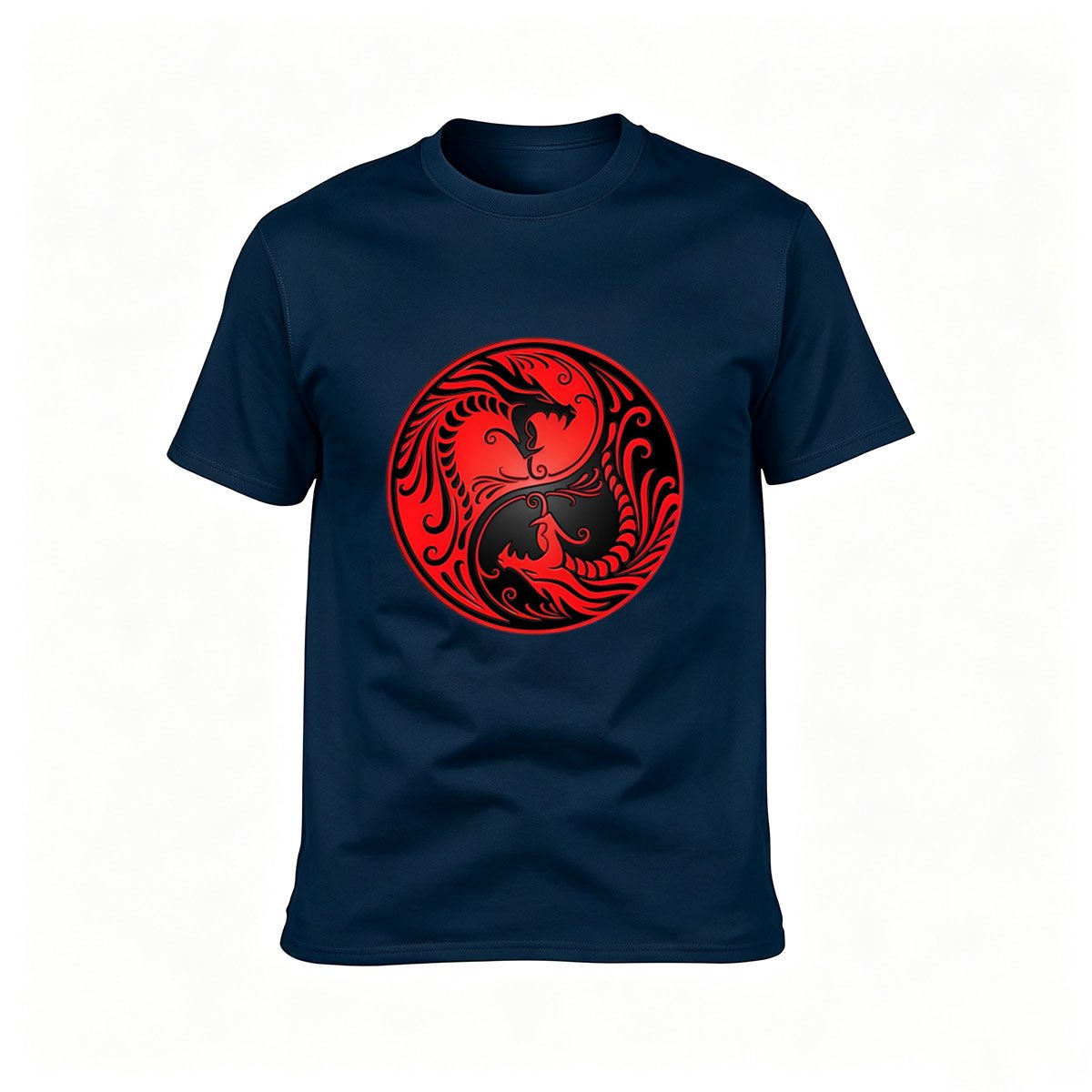 Red Dragon Yin Yang Men's T-Shirt Gift for Him Fashion Tees - Image 6