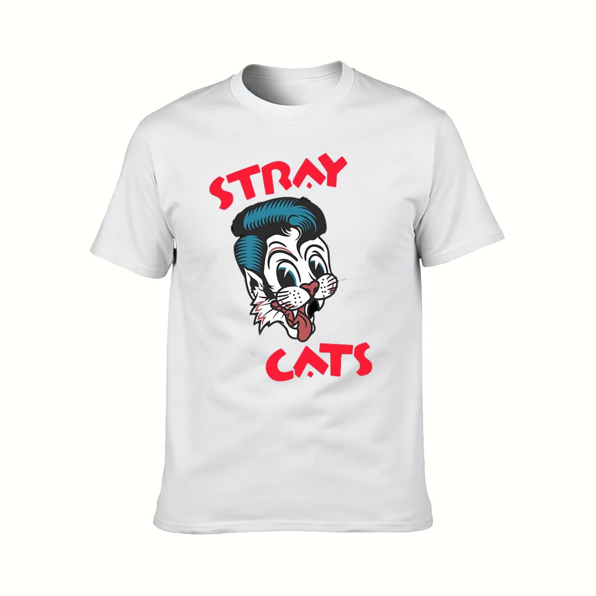 Stray Cats Rockabilly Cat Graphic Men's T-Shirt Gift - Image 2